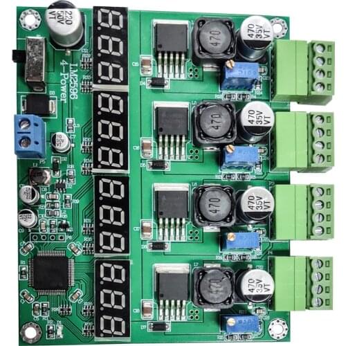 LM2596 multi-channel switching power supply four-channel digital display DC-DC adjustable step-down output power module