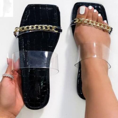 Fashion Women Slippers Flip Flops Shoes 2021 Outside Female Sandals Metal Slides Ladies Sandals Shoes For Woman Slippers