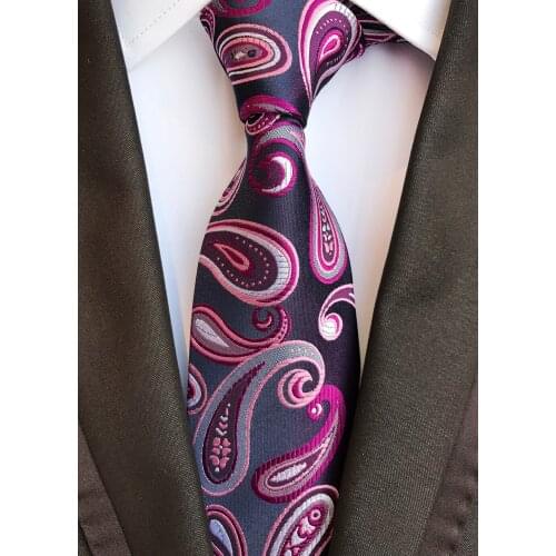 8CM Mens Formal Tie Jacquard Woven Silk Necktie for Husband Boyfriend Gift