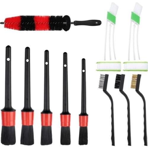 11 Pcs Auto Detailing Brush Set for Cleaning Wheels, Interior, Exterior, Easy Reach Wheel and Rim Detailing Brush Soft Bristle,C