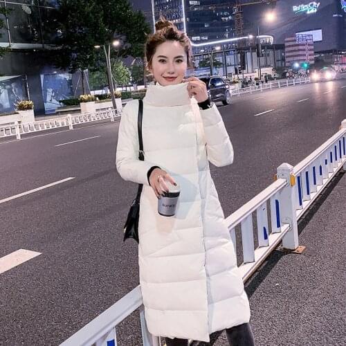 2020 New Women Double Sided Down Long Jacket Winter Turtleneck White Duck Down Coat Single-breasted Warm Parkas Snow Outwear