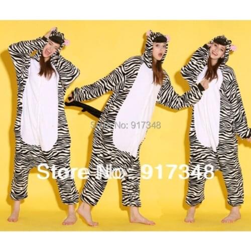 Wholesale Unisex Cartoon Animal Zebra Onesies Onesie Pajamas Jumpsuit Hoodies Sleepwear for Adults for Halloween