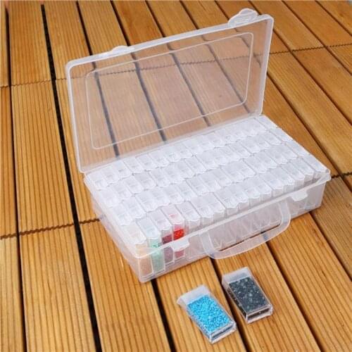 64 Slot Plastic Bottles Container Storage Box Diamond Painting Accessories Diamant Painting Holder Daimond Painting Box