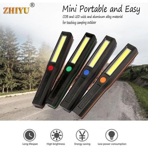 Portable Flashlight COB LED Lights Flash Lights Mini Work Light Camping Light Torch Magnetic Base Maintenance Flashlight Party