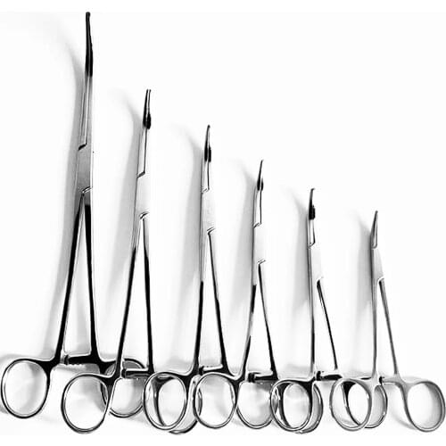 Stainless Steel Fishing Scissors Surgical Hemostatic Forceps Curved Tip Pliers Beauty Epilation Tools Bait Line Cutter