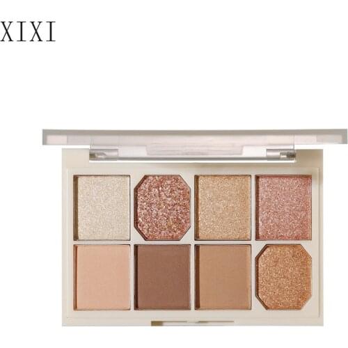 Xixi 8-color Eyeshadow Matte Glitter Brighten Eyes for Beginners Easy To Apply Makeup Long-lasting Non-flying Powder Eye Makeup