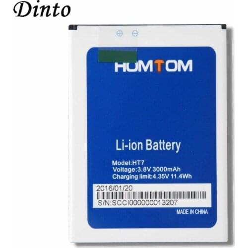 Dinto High Quality 3000mAh 3.8V HT7 Backup Replacement Cell Phone Battery for HOMTOM HT7 Rechargeable Smart Phone Batteries