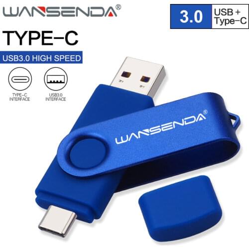 WANSENDA USB TYPE C USB Flash Drive OTG Pen Drive 512GB 256GB 128GB 64GB 32GB 16GB Rotation USB Stick 3.0 High Speed Pendrive