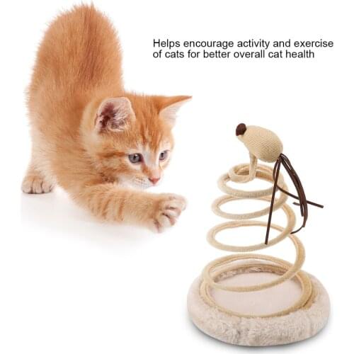 1PC Funny Cat Teaser Spiral Sucker Leopard Spring Furry Pet Mouse Toy Helps Encourage Activity And Exercise Of Cats