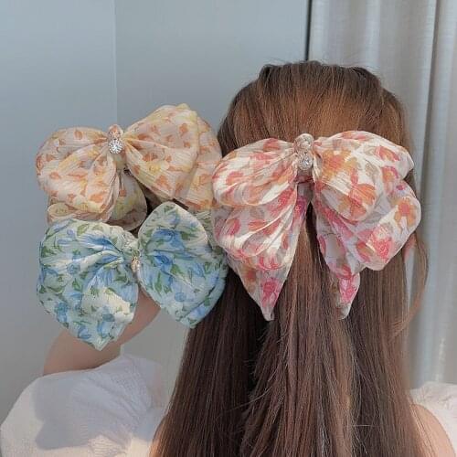 Large Bow Hair Claws Clip Fish Shape Banana Barrettes Women Girls Print Hairpins Hairgrip Ponytail Holder Hair Clamp Accessories