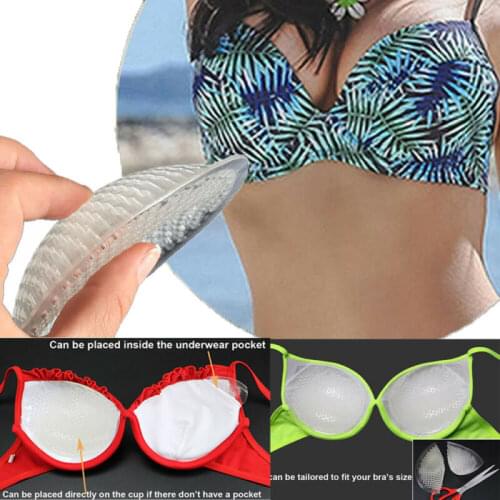 1 Pair New Invisible Silicone Inserts Push Up Pads Breast Bra Breathable seamless silicone chest pad New 2020