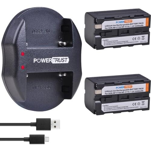 2X 5200mAh NP-F750 NP-F770 NP F770 NP F750 NPF770 F750 Battery + Dual Charger for Sony CCD-SC5 CCD-TRV80PK DCR-TRV820 CCD-SC55