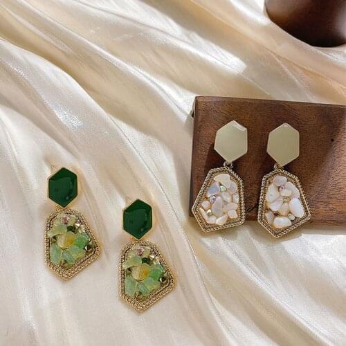 2020 Korean New S925 Needle Color Dripping Earrings Inlaid with Broken Earrings Factory Price Wholesale Drop Earrings