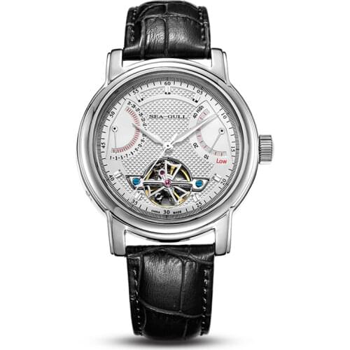 Seagull Mens Watch Hollow Automatic Mechanical Watch Calendar Potential Multifunction Flywheel Business Watch