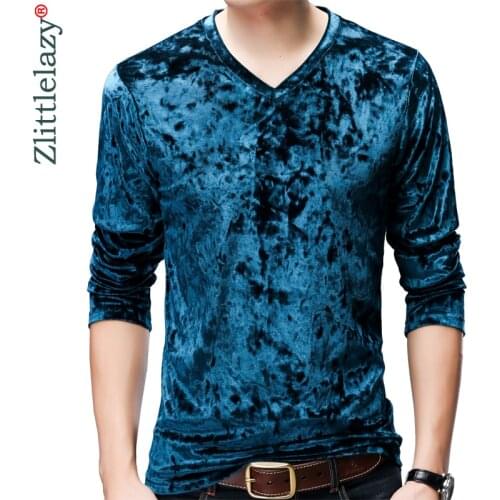 2020 Brand Casual Long Sleeve T-shirt Streetwear Slim Fit Mens Tee Shirts Fashion Bright Color Tshirt Men T Shirt Jersey 37010