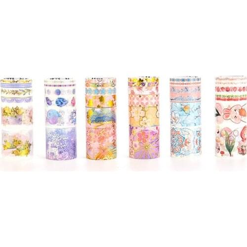 6Rolls Adhesive Masking Tape Set Scrapbooking Decorative Stickers DIY Stationery Notebook Supplies