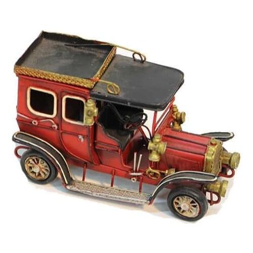 Antique Decor Metal Vintage Classic Red Car Creative Desktop Trinket Miniature Gift Nostalgic Handmade Hand Painted Quality
