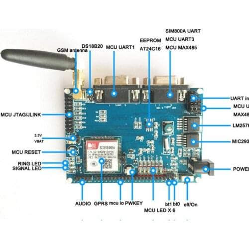 Fast Free Ship STM32+SIM800A+EEPROM GPRS Module RTU DTU MCU development board remote transmission MCU STM32F103RBT6