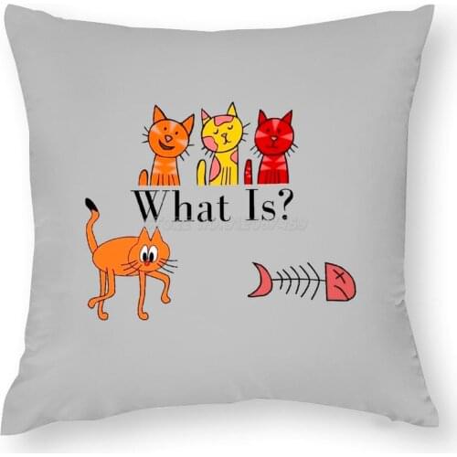 Crazy Fish Pillow Case Throw Cushion Cover Creative Decoration for Home Sofa Multi-size Cat Animal Cat Lover