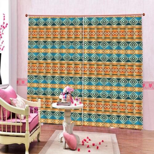 Colored fabric 3D curtains Printing Curtains With Living Room or Hotel Modern Thick Sunshade Window Curtains