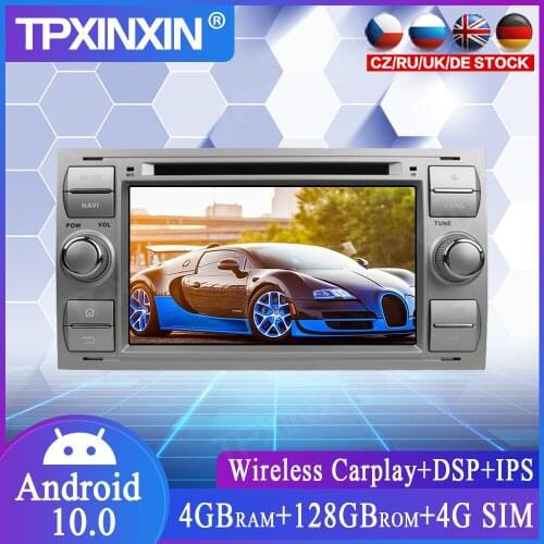 DSP Android 10.0 128GB For FORD 2006 Car CD DVD Player GPS Map Navigation Auto Radio Car Multimedia Player Head Unit Dashboard