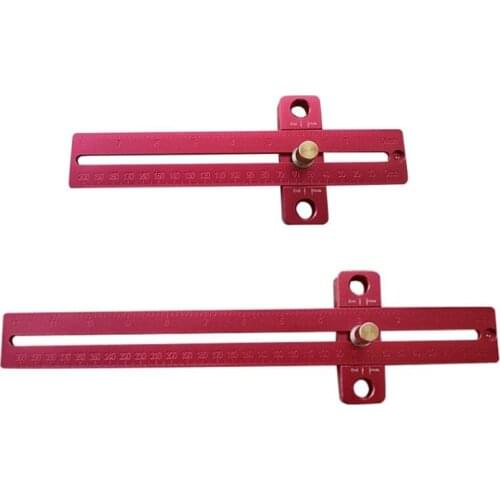 H05B 200/300mm Scale Measure Scribing Ruler Woodworking T-type Hole Ruler