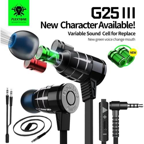PLEXTONE G25 Gaming Earphone 3.5mm Pubg In-Ear RichBass Gaming Headset with Mic