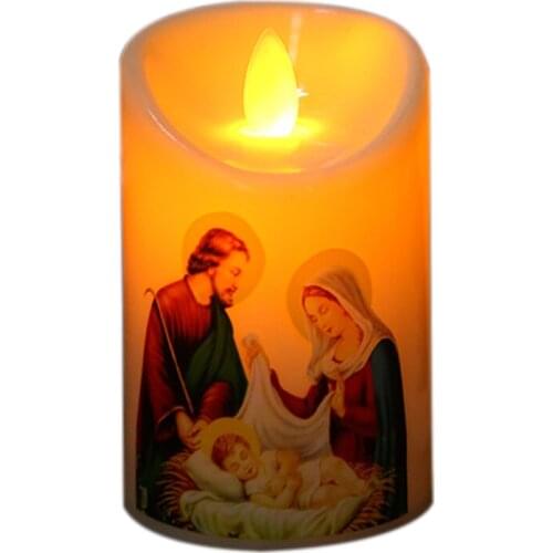 Jesus Christ Candles 1pcs Lamp LED Tealight Romantic Light Candles Creative Votive Flameless Battery Electronic Best Gift