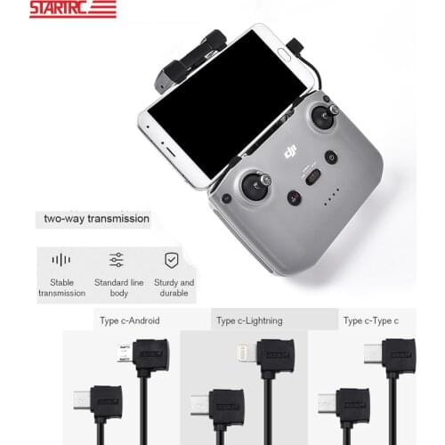 STARTRC 16cm Drone Data Cable Portable IOS Lightning Micro Type-C interface Data line for DJI Mavic Air 2/DJI mini 2 Accessories