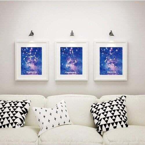 Starry Sky Star Universe Constellation Zodiac Poster Canvas Prints , Constellation Canvas Painting Home Wall Picture Art Decor