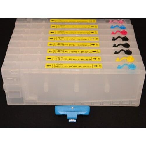 INK WAY Stylus Pro4800 Empty CHIPPED Refillable Ink Cartridges(300ML for each one) with 1pcs chip resetter , 8 PCS 1 SET