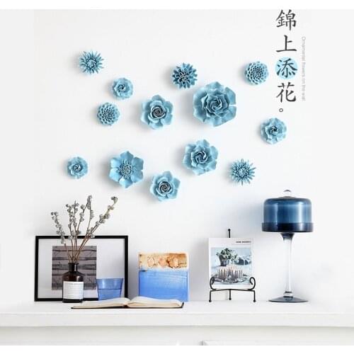 Ceramic Flower Wall Decoration Creative Living Room Bedroom Wall Decoration Background Stereo Wall Decoration