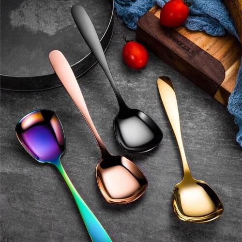 Coffee Spoon Thickened Home Spoon Stainless Steel Spoon Korea Titanium-Plated Gold Spoon