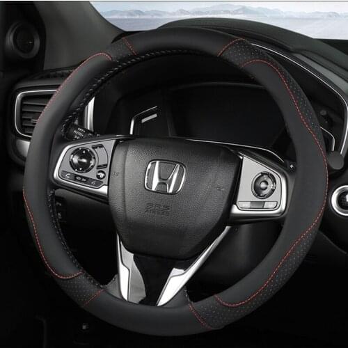 Leather Car Steering Wheel Cover Customized Size for Honda Civic CRV XRV ACCORD 2016 ~ 2019 2020 10th Generation High Quality