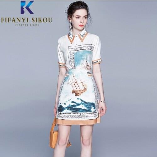 Summer Women Fashion Print Two piece set Loose Plus Size Short Sleeve Shirts And High waist Mini Skirt 2 Piece Set High quality