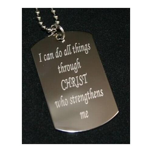 HOT SALES I CAN DO ALL THINGS THROUGH CHRIST DOG TAG STAINLESS STEEL tags FH890263