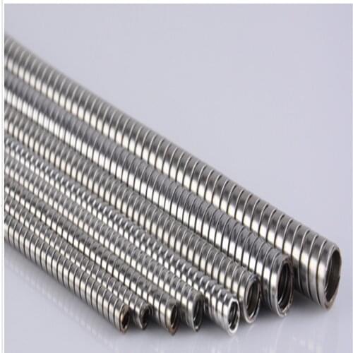 1pcs 304 stainless steel metal threaded hose metal corrugated hose wire sleeve stainless steel metal hose
