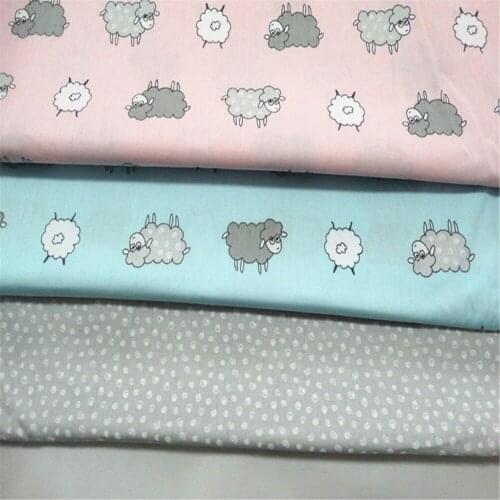Cartoon Sheep Cotton Fabric Tissue For Needlework Sewing Material Hometextile For Sheets Dress Cushion Doll Bags 4Pieces/lot