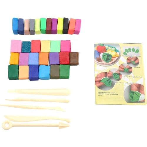 Polymer Clay Tool Set 32 Color Oven Bake With 5 Sculpting Tools DIY Soft Craft Modelling Kit Soft Clay Plus Tool Set