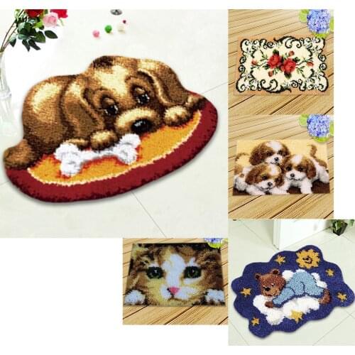 Latch Hook Rug Kits Carpet Cushion DIY Needlework Crocheting Embroidery Kit 20 by 14 Inch