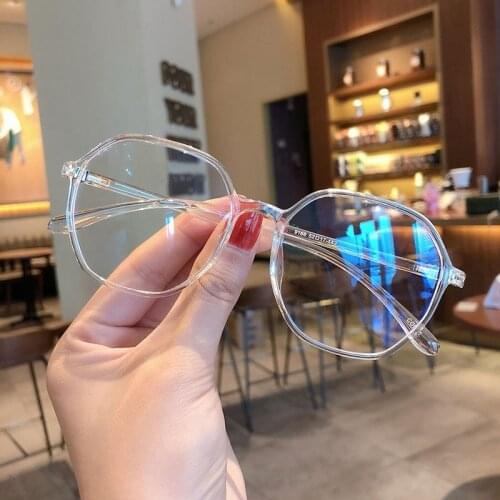 Ahora Transparent Anti Blue Light Reading Glasses Ultalight Polygon Prebyopia Eyeglasses For Women&Men 2021 Fashion Eyewear +1.0