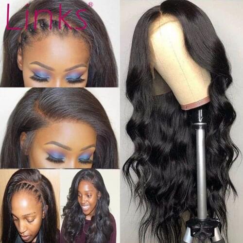 Links Lace Frontal Wig Body Wave Brazilian Remy 28 30 40 Inch Human Hair Lace Front Wig 4X4 Lace Closure Wigs For Black Women