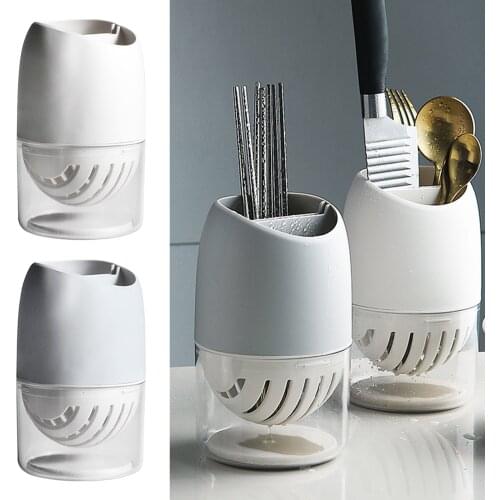 Plastic Cutlery Holder Drainer Spoon Fork Chopsticks Storage Basket Rack Kitchen Accessories Tools Organizer