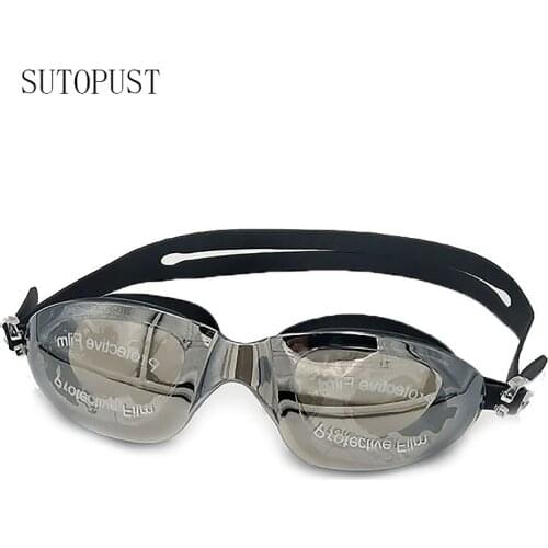 Professional Silicone Dioptric Sports Swim Eyewear Electroplating UV Waterproof Anti Fog Glasses With Earplugs For Men Women