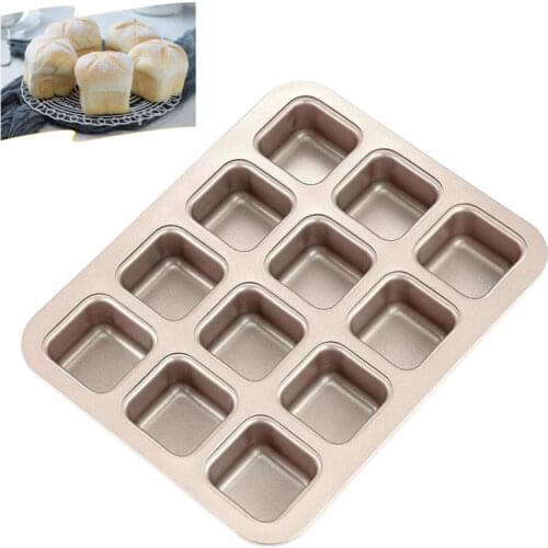Cake Pan Dividers Non Stick Square Muffin Brownie Carbon Steel 12 for Oven Baking
