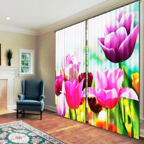 CustomizedFlower Luxury 3D Blackout Window Curtain Drapes For Living room Bed room Hotel Wall Tapestry Cortinas