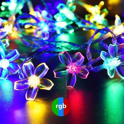 Solar light string light LED Cherry Blossom Lamp Outdoor Fence Rooftop Hallway Decoration String Light Christmas Tree Decoration