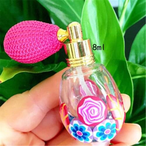Portable Glass Spray Bottle with Gasbag Topper Perfume Atomizer Refillable Cosmetic Packaging Bottle 10pcs/lot P207