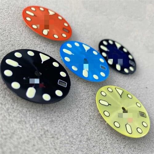 28.5MM Super Green Luminous Watch Dial Single Calendar Watch Dial for SKX007/009/NH35 Watch Modification Part