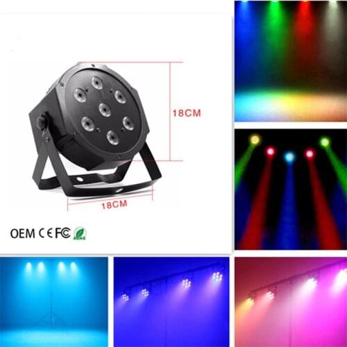 LED 7x12W RGBW Par Light with DMX512 IN/OUT and Power IN & OUT 6in1 stage light effect for Wash Effect DJ disco